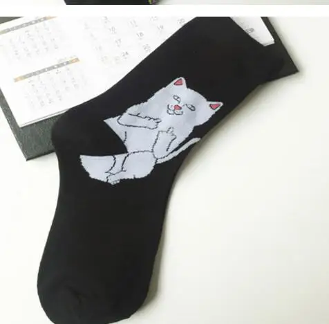 10pairs/lot woman man Casual Cartoon Hip Hop Cat lady cotton cat socks spring autumn cat socks