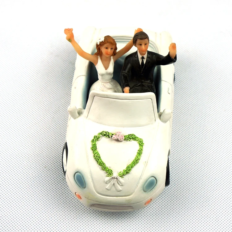 Элегантный свадебный автомобиль Жених и невеста топперы Статуэтка пары