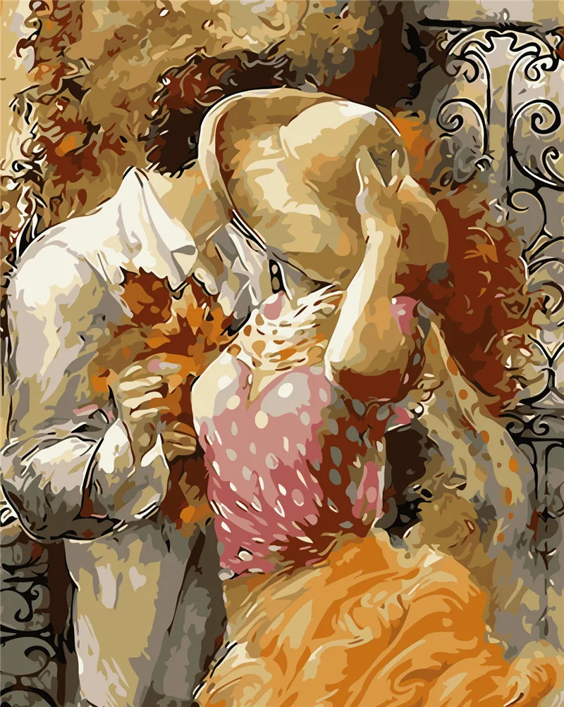 Любовь к поцелуям живопись по номерам любовник рисование подарок Краска на