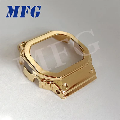 golden Металлический чехол для часов с рамкой GWM5610 DW5600 GW5000 модификация нержавеющая сталь серебро золото черный для мужчин/женщин - Цвет ремешка: golden