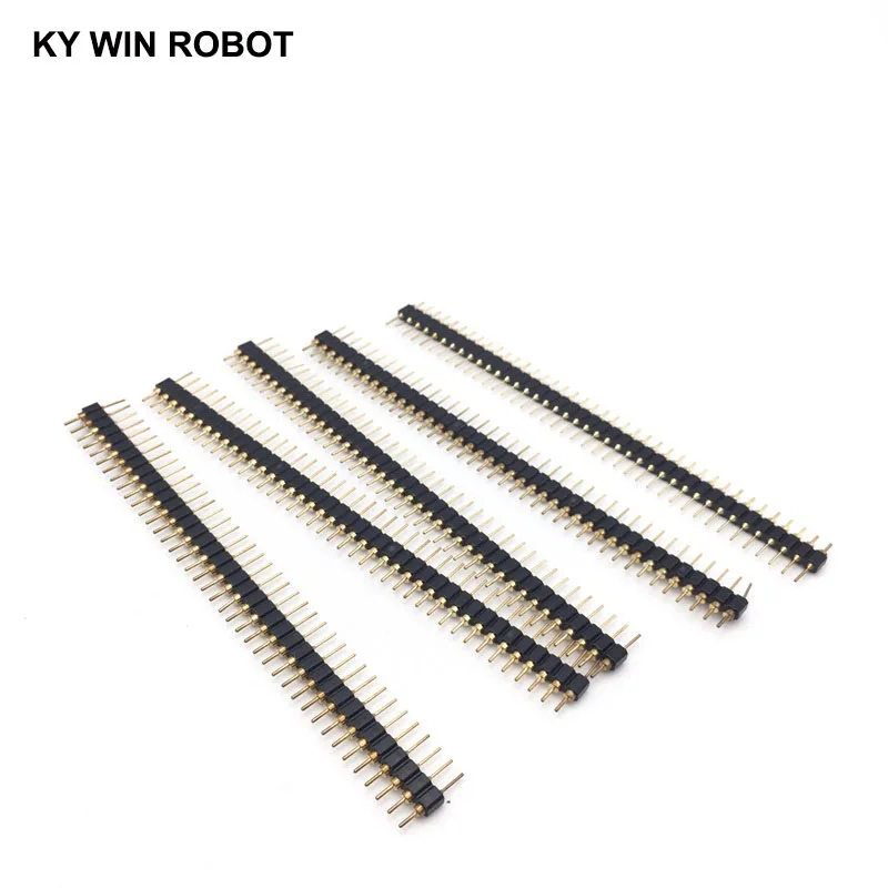 5 шт. 40-контактный коннектор круглая игла 1x40 Золотой штырь Однорядный штырь 2,54 мм Разъемный штыревой соединитель полосы