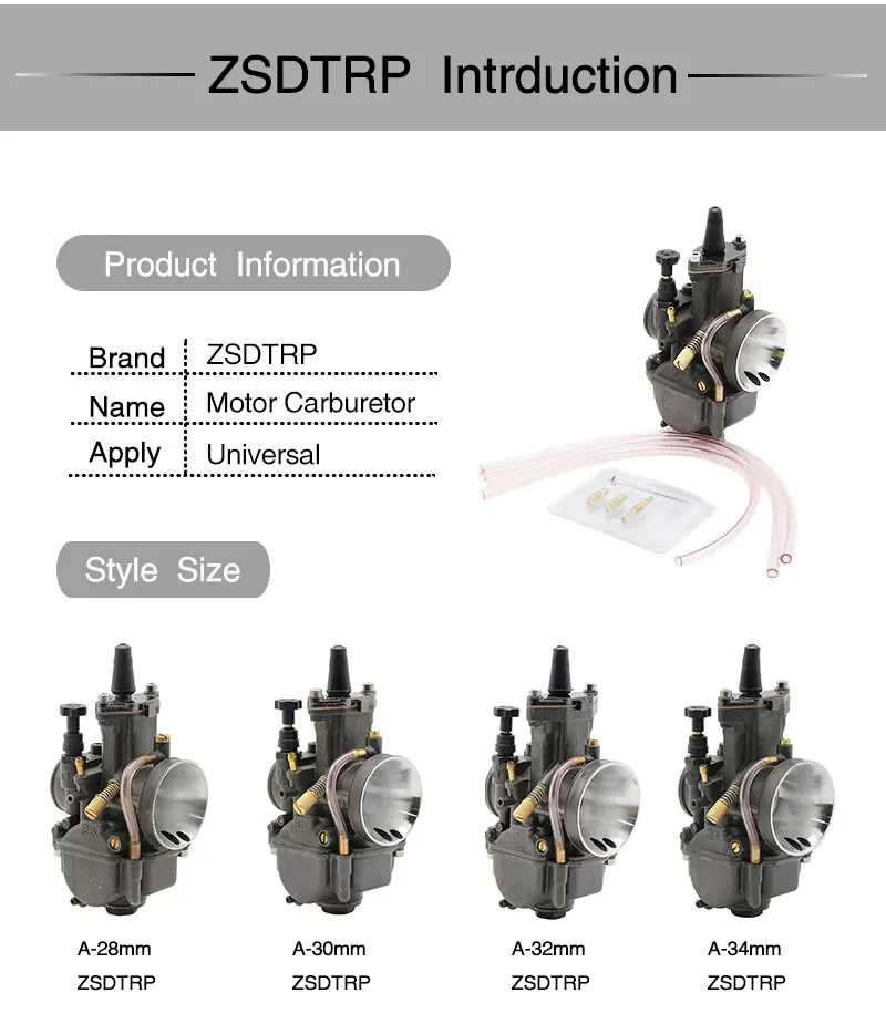 ZSDTRP мотоцикл 2 T 4 T карбюратор 28 30 32 34 мм Carb с силовой струей для Keihin OKO Скутер ATV Quad для гоночного мото