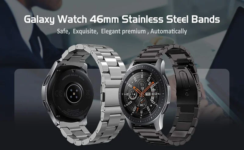 22 мм Металлические ремешки для ручных часов браслет для samsung Galaxy Watch 46 мм ремешок из нержавеющей стали для samsung gear S3 Classic/Frontier