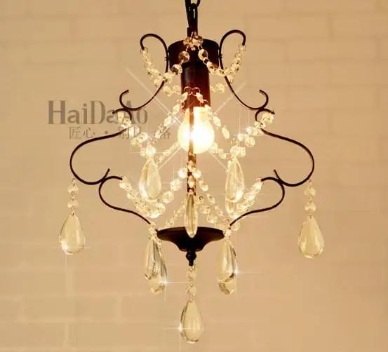 

Nordic bedroom crystal chandelier minimalist personality simple European aisle lights American corridor crystal droplight lamp