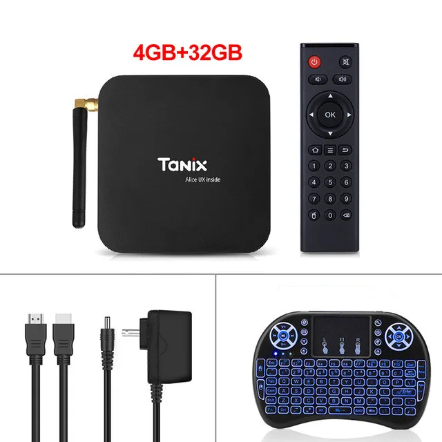 4G32G EN i8 Backlit Tanix TX6 Android 9,0 ТВ-приставка Allwinner H6 Четырехъядерный 4G 32G/64G 2,4G+ 5G Wifi ТВ-приставка 4K HD BT 4,1 Google Smart медиаплеер - Цвет: 4G32G EN i8 Backlit