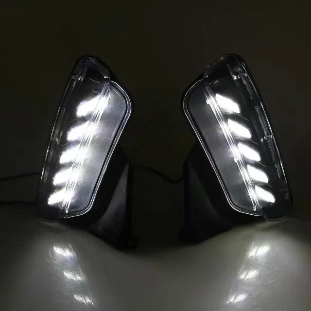 

Osmrk led drl daytime running light for Toyota Vios 2017 with yellow turn signals and blue night running light