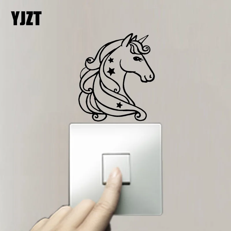 YJZT Pattern Vinyl Switch Sticker Living Room Decor Wall Decal Cartoon Unicorn 17SS0044 | Дом и сад