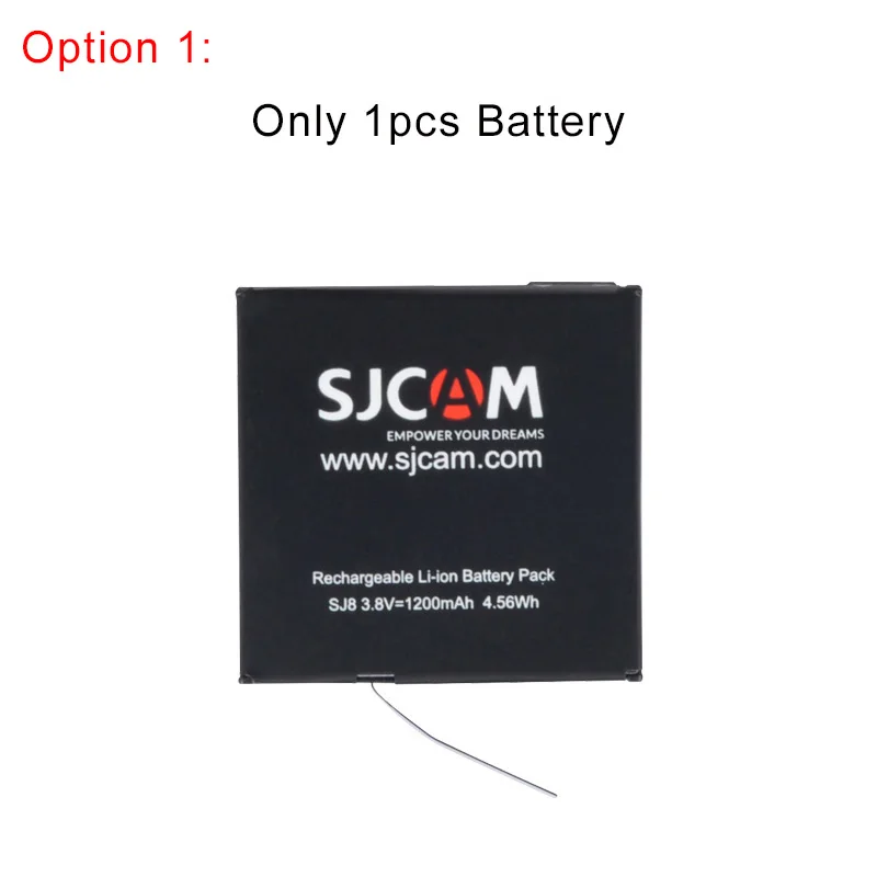 Option 1 Оригинальные аксессуары SJCAM SJ8 серии двойное зарядное устройство+ 2 шт 1200 мАч литий-ионный аккумулятор для SJ8 Pro/SJ8 Plus/SJ8 Air Action camera - Цвет: Option 1