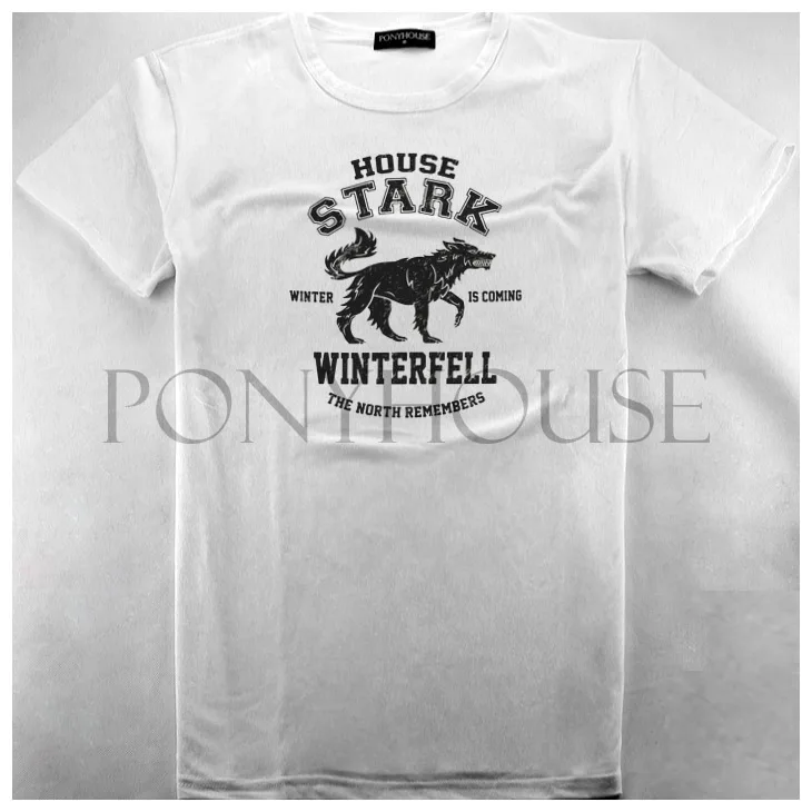 Stark GAME OF THRONES game TEE-SHIRT male short sleeved T-shirt | Мужская одежда