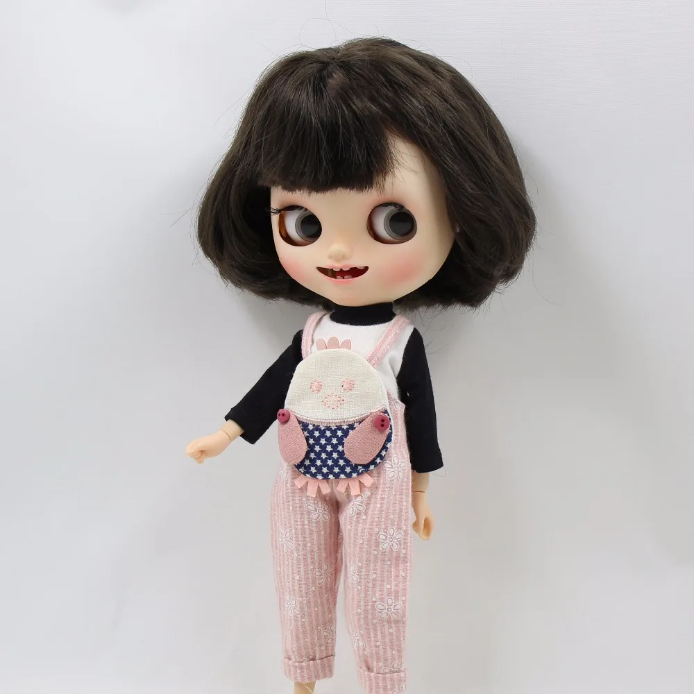 Одежда для куклы ICY DBS Blyth розовый комбинезон с черными рукавами рубашка