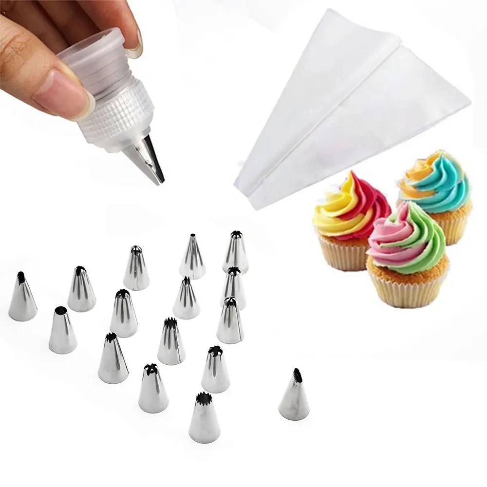 

18 IN 1 DIY Icing Piping Cream Pastry Bags+Nozzles Cake Decorating Tool+ Copler