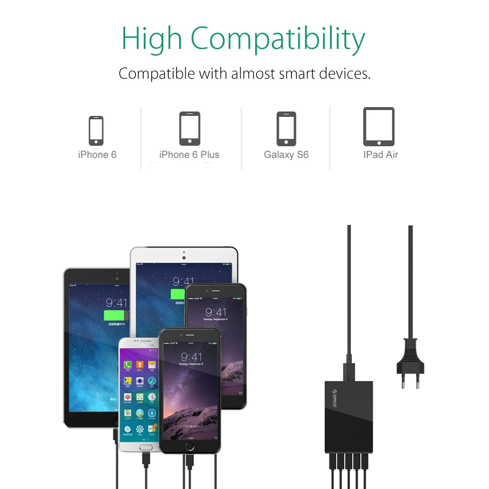 Настольное зарядное устройство ORICO 5 портов USB мобильный телефон для путешествий