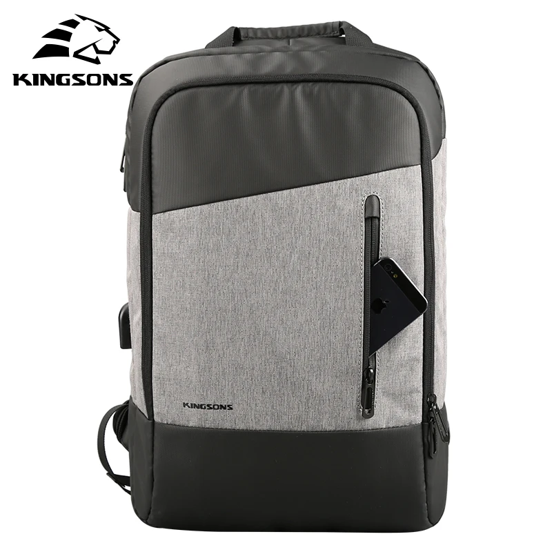 Kingsons мужской повседневный рюкзак с USB зарядкой для ноутбука телефона женские