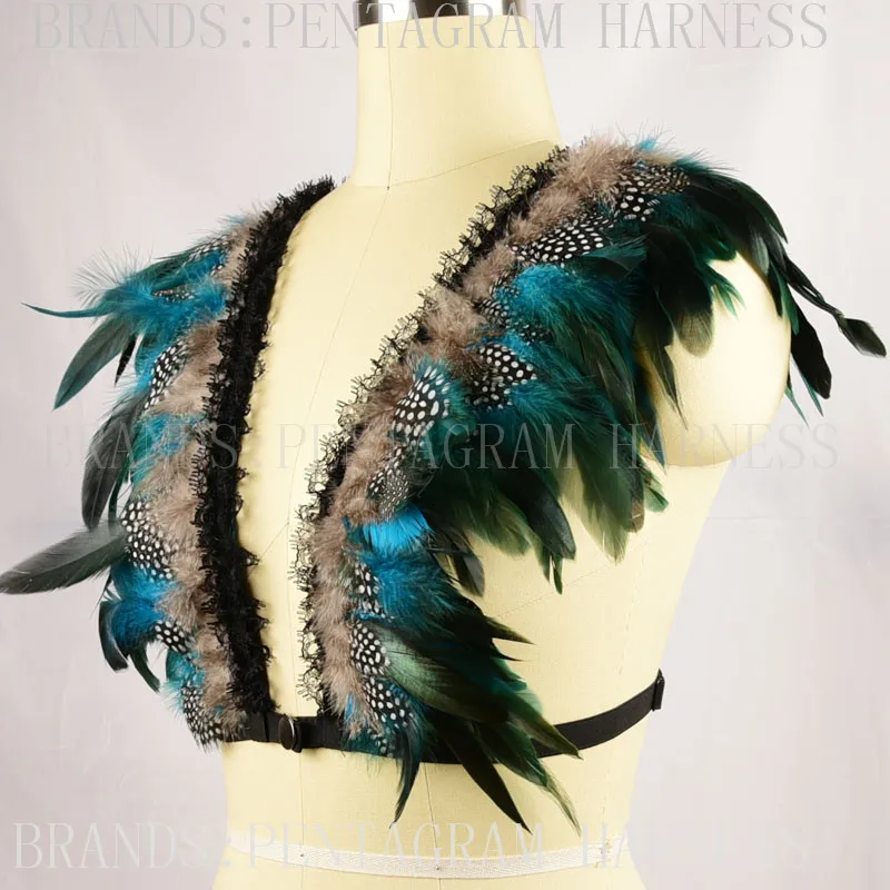 Женский бюстгальтер-бондаж обвязка на плечах короткий топ в виде крыльев для