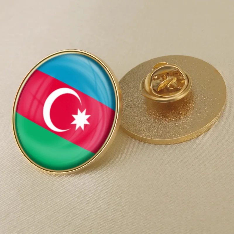 Нагрудные булавки с одним флагом - Окраска металла: Azerbaijan-C