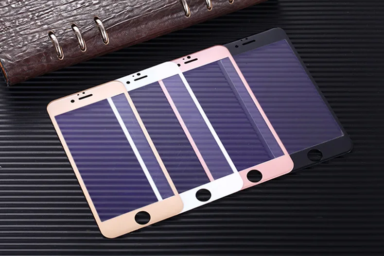 

Carbon fiber full cover tempered glass screen protector for iphone 6 6s plus film guard pantalla mica vidrio pelicula tela vidro