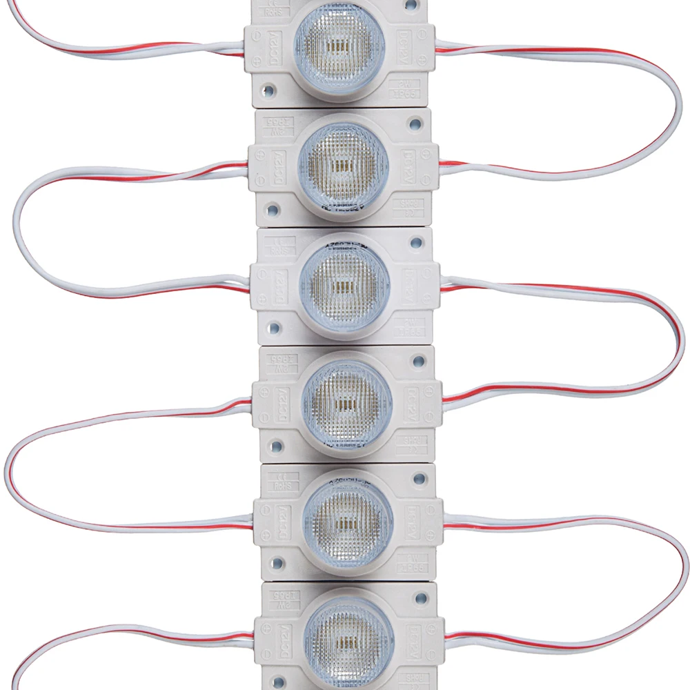20 шт. светодиодный модуль 3030 SMD светодиодный холодный белый 6500K 2W Светодиодный модуль с объективом для светильник DC12V водонепроницаемый IP65 клейкая лента