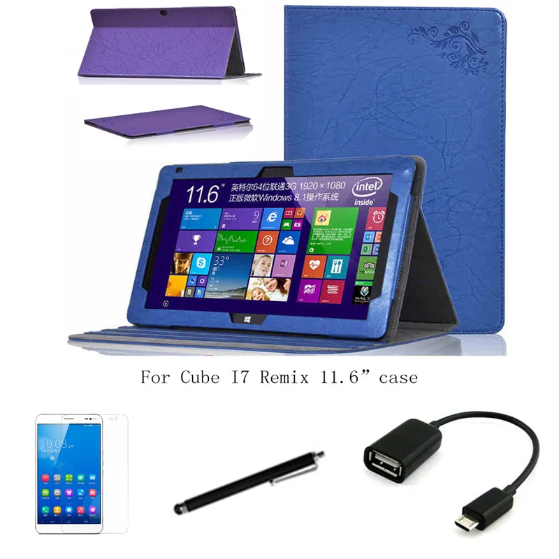 Protective leather case + otg screen protector стилус для i7 remix 11.6 ''tablet pc покоя магнит stand |
