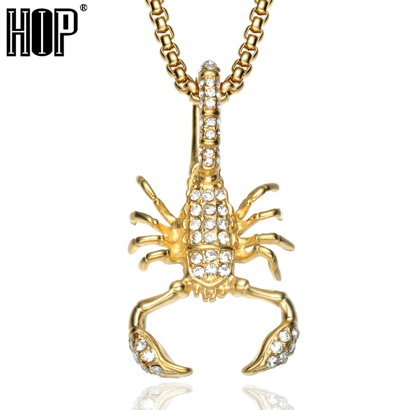 Хип хоп Bling Iced Out кубического циркония ожерелье в виде животного титана из