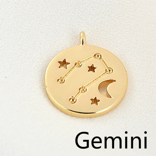 12 созвездий медное покрытие 18K подвеска из золотых монет diy серьги ожерелье материал аксессуары - Цвет: 9