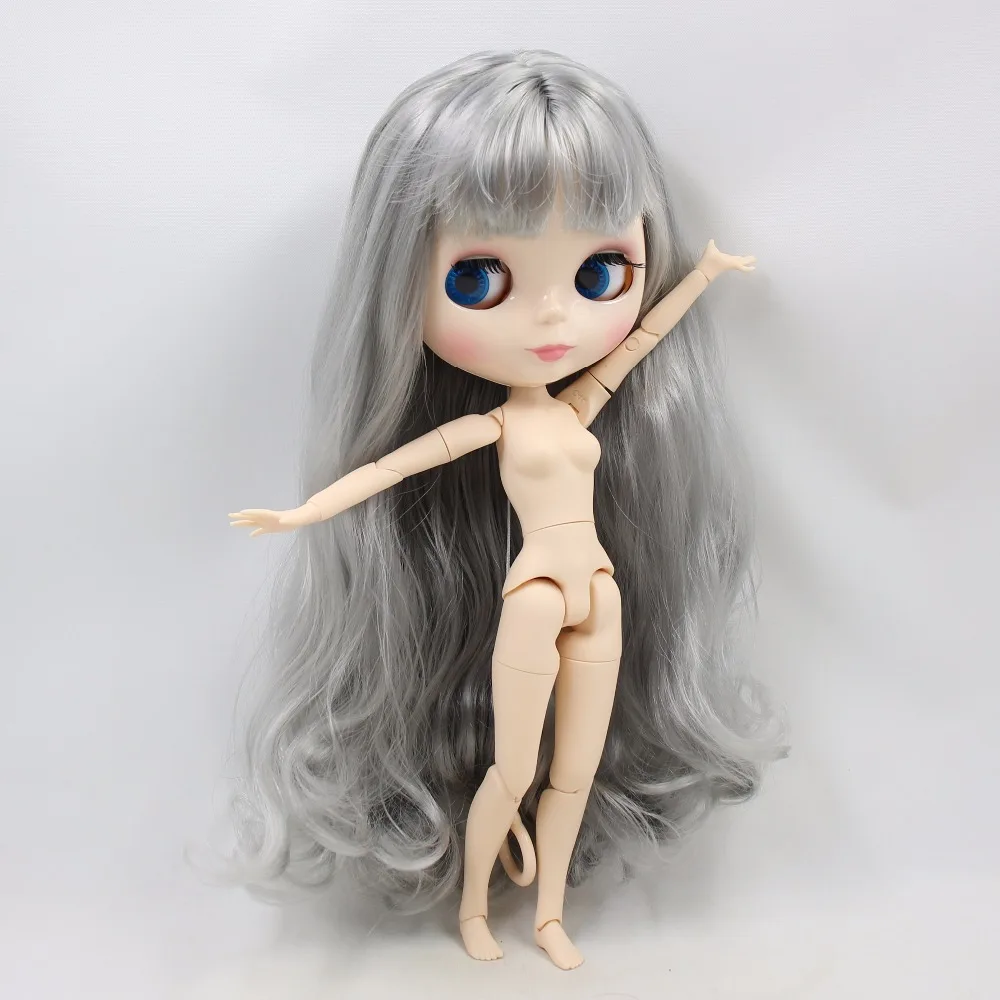 Фабрика blyth кукла седые волосы с челкой белая кожа сустава тела 1/6 30 см BL9084