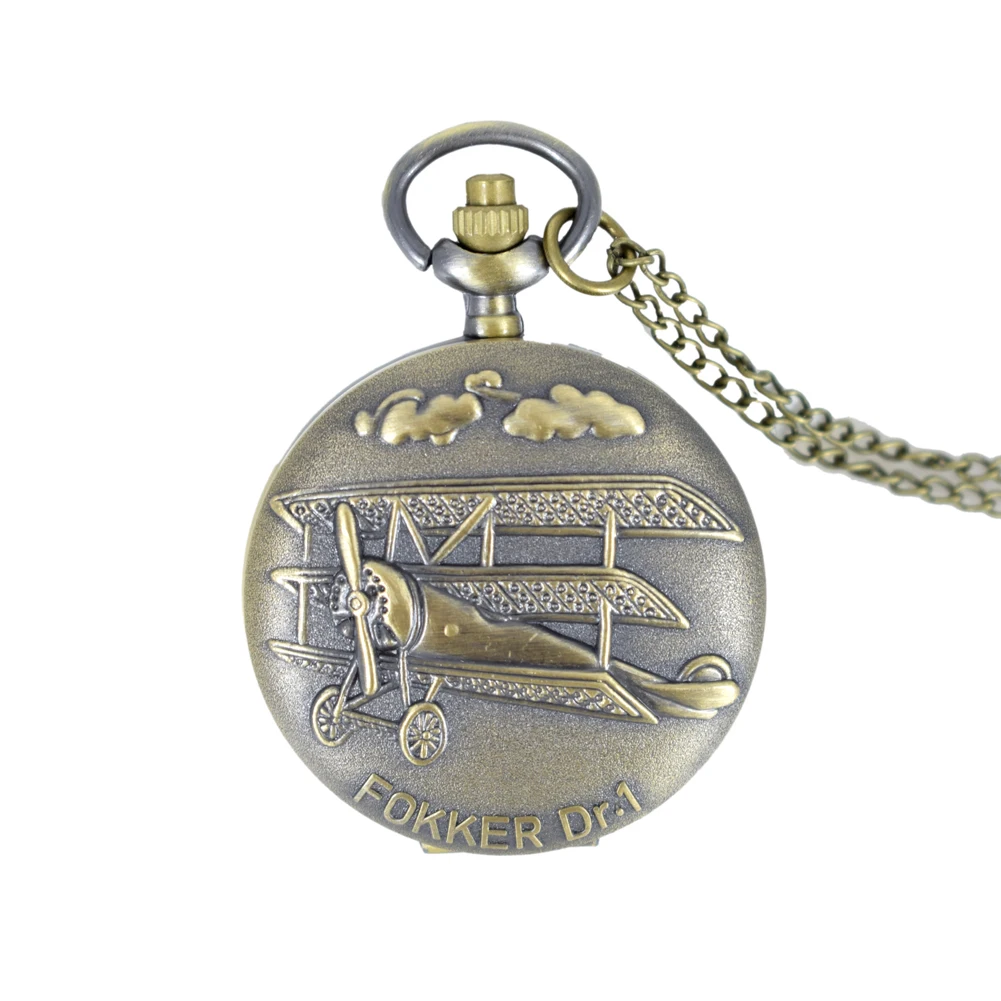 Винтажные бронзовые часы cindry маленькие кварцевые карманные с 3d рисунком Fokker DR1