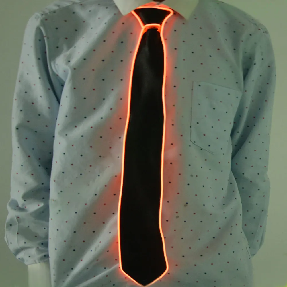 

Novelty Striped Luminous Neck Tie LED Flashing Light Up 4 Color Evening Party,DJ,bar Show for AAA Battery