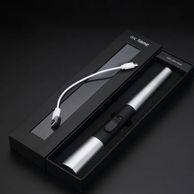 3*24 9 см плазменная Зажигалка кухонная USB перезаряжаемая металлическая зажигалка