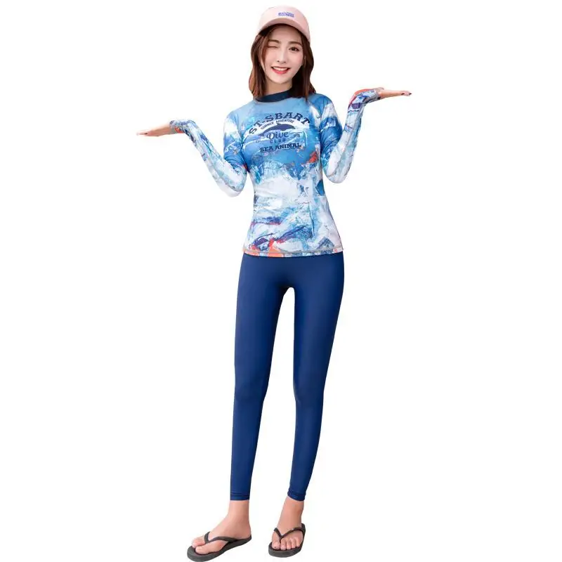 2021 New Rash guard sun protection Diving Long Sleeve Swimsuit High Quality Rashguard For women Wetsuit surfing shirt sleeve | Женская