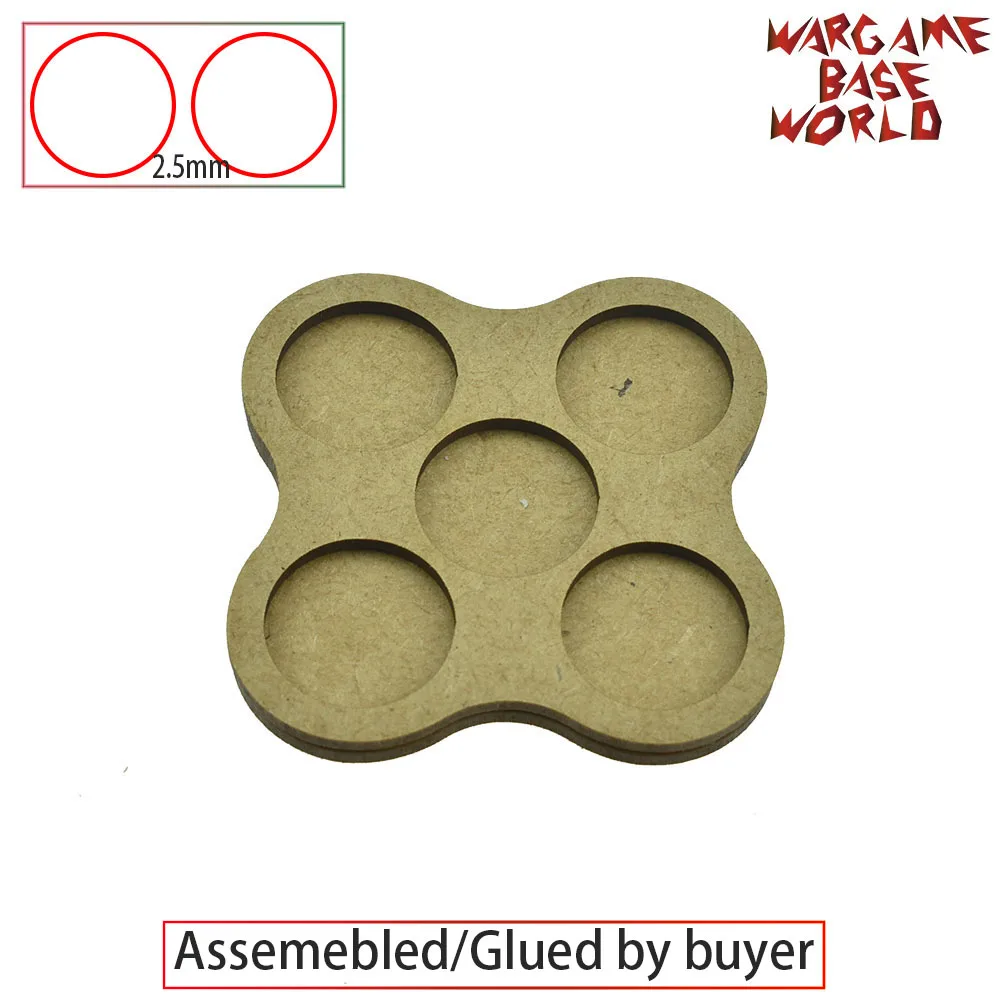 2.5mm distance Wargame Base World-Movement Tray-5 круглых 25 мм-форма звезды МДФ - Цвет: 2.5mm distance
