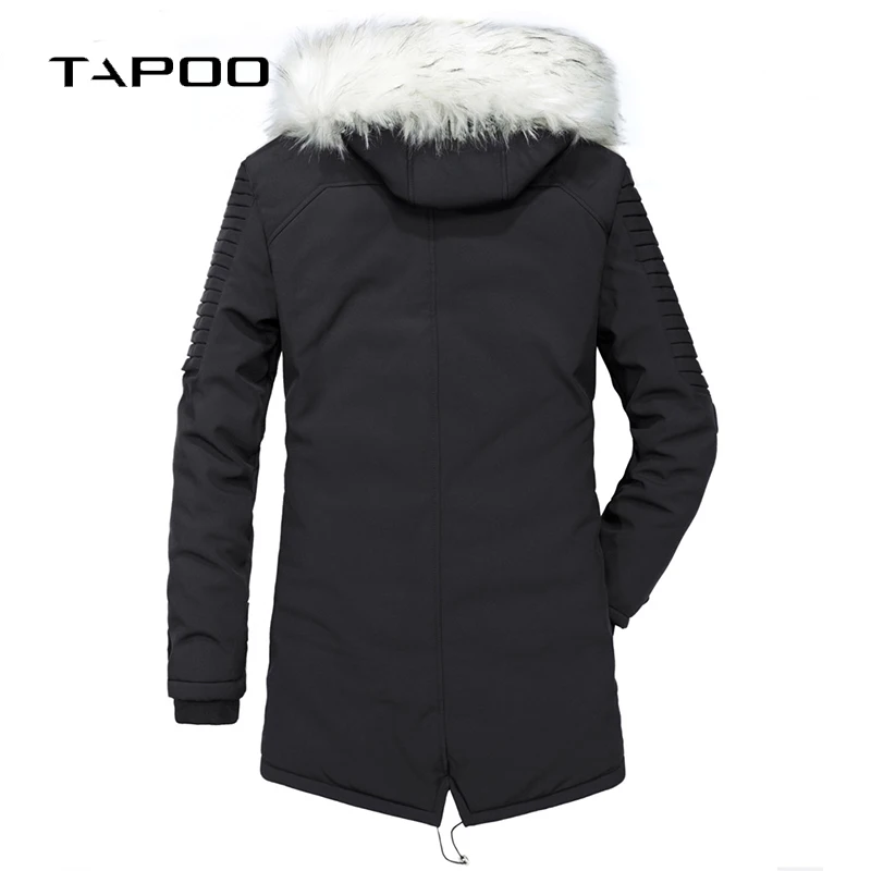 Куртка мужская зимняя повседневная брендовая одежда длинная однотонная Толстая