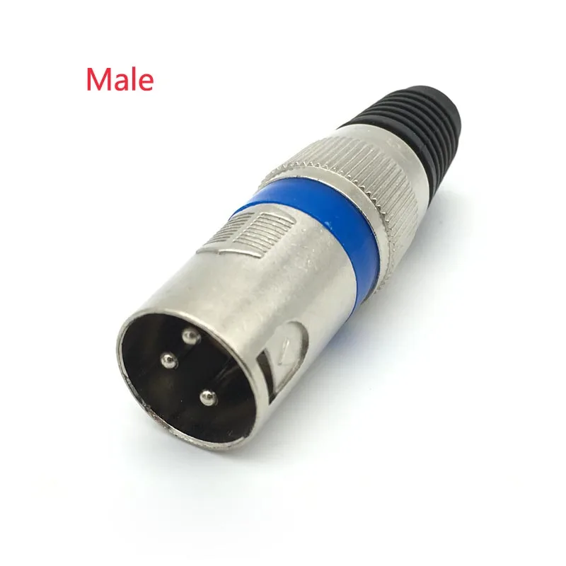 50pcs High Quality XLR Audio Cable Connector 3-core Male and Female 3 Pin Microphone Plug Metal Blue | Компьютеры и офис