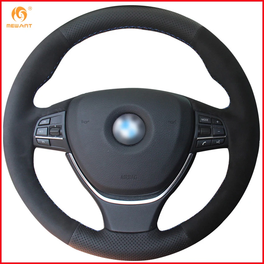 MEWANT черная натуральная кожа замша для BMW F10 2014 520i 528i 2013 730Li 740Li 750Li запчасти|car steering