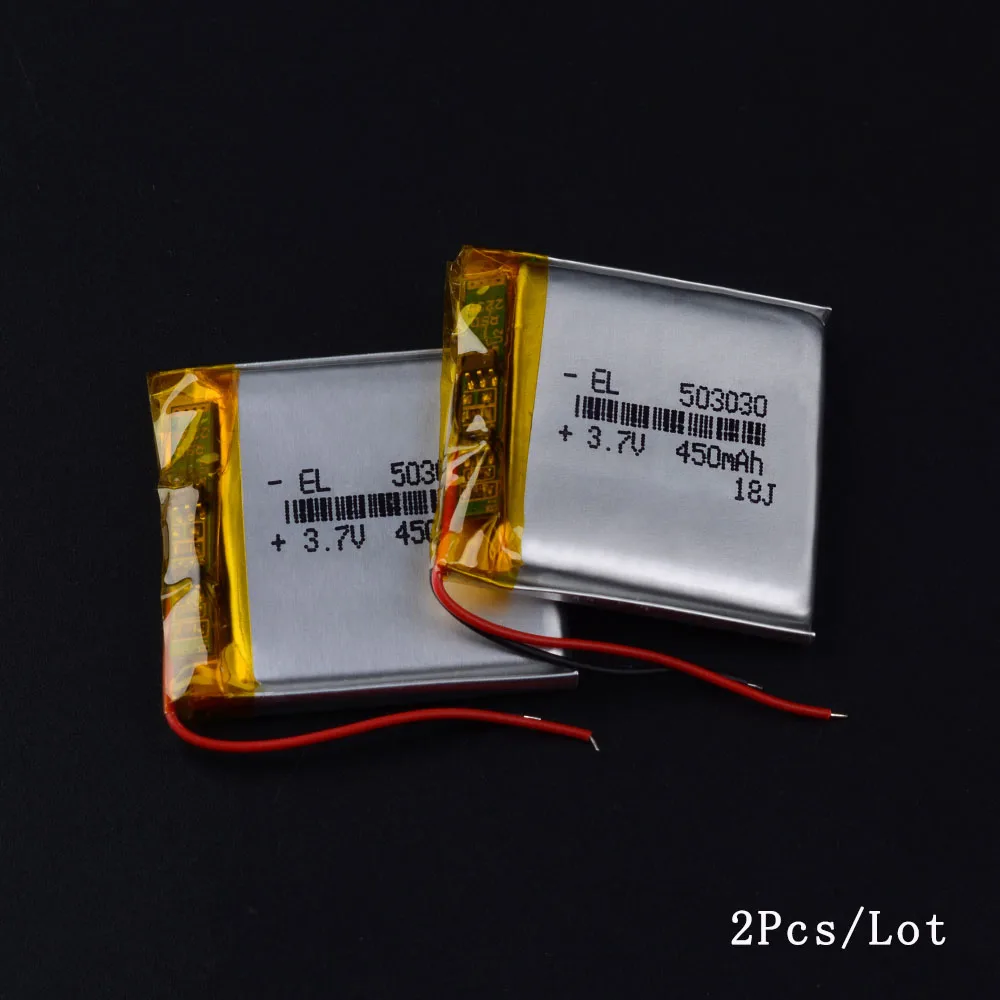 503030 3,7 v 500mah 453030 литиевая полимерная аккумуляторная батарея для рекордера видео Автомобильный видеорегистратор Mp3 DVD камера gps bluetooth динамик - Цвет: 2