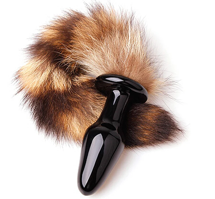 Hot Glass Anal Plug Tail FoxTail Big Beads Butt Raccon Dildo Sex Toys for Men and Woman Products |
