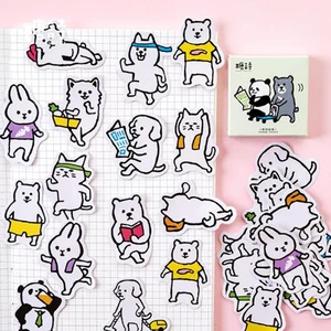 45 шт.кор. животных собак медведь пуля журнал декоративные наклейки клей канцелярские наклейки для художественного оформления ногтей, наклейки для дневника