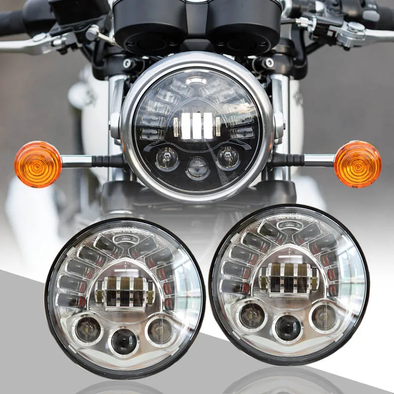 7 дюймовый светодиодный автоматическое определение фара мотоцикла Harley Davi Honda Street Glide FLHX Fat Boy Chrome черный руль