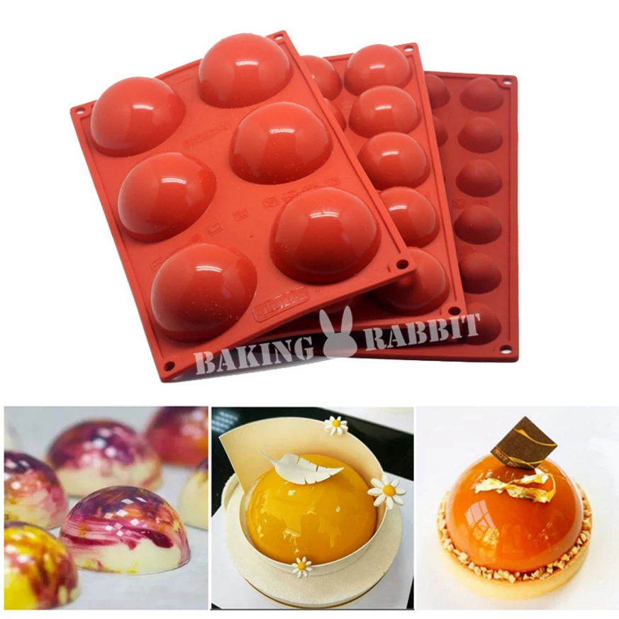 3D силиконовый 6cavity полукруглая форма для выпечки тортов трюфели десерт буфами на