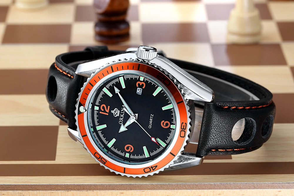 MG. ORKINA модные повседневные мужские часы с поворотным ободком Reloj Hombre Japan Miyota Move Мужские t часы Мужские Аналоговые Кварцевые Мужские наручные часы