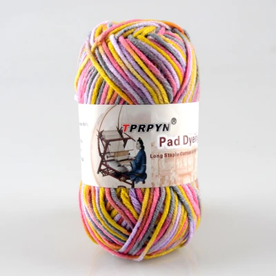 19 purple yellow pin TPRPYN 12 шт = 600 г причудливая пряжа смешанных цветов Меланжевая нить струны хлопок смешанная пряжа красивая для ручного вязания свитер - Цвет: 19 purple yellow pin
