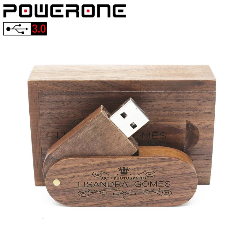 POWERONE USB 3 0 (Бесплатный Пользовательский логотип) деревянный флеш накопитель 4 ГБ 16