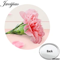 jweijiao love flowers mini one side flat pocket mirror pink red color cute gift compact portable makeup vanity hand mirrors