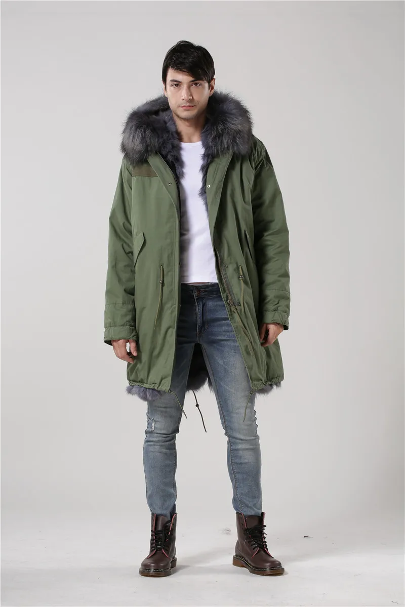 Новые модные меховые пальто унисекс с большим воротником из меха енота серого