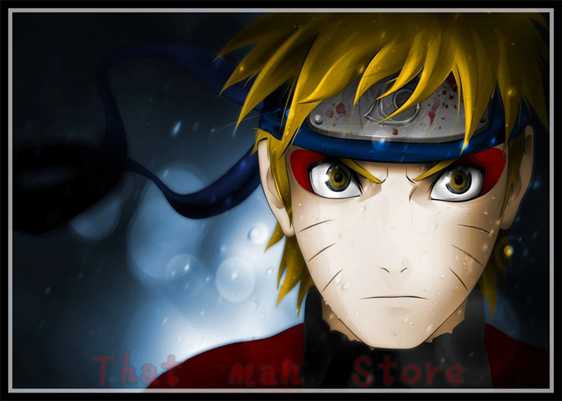 Аниме Белый Картонный постер Uzumaki постер Naruto один кусок бар для кафе для дома Декор стикер на стену 42*30 см без рамки