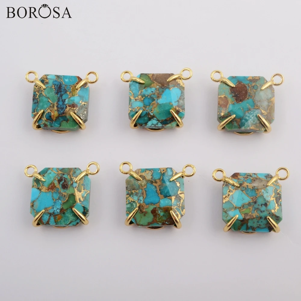 

BOROSA 5/10 шт. модный квадратный позолоченный коготь медный фоторазъем для ожерелья ручной работы ювелирные изделия ZG0416