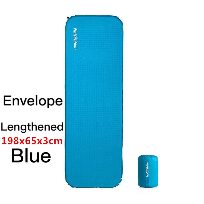 En-lengthened-blue Naturehike матрас для кемпинга удлиненный Самонадувающийся коврик для кемпинга Высококачественная губка коврик для сна для походов на открытом воздухе - Цвет: En-lengthened-blue