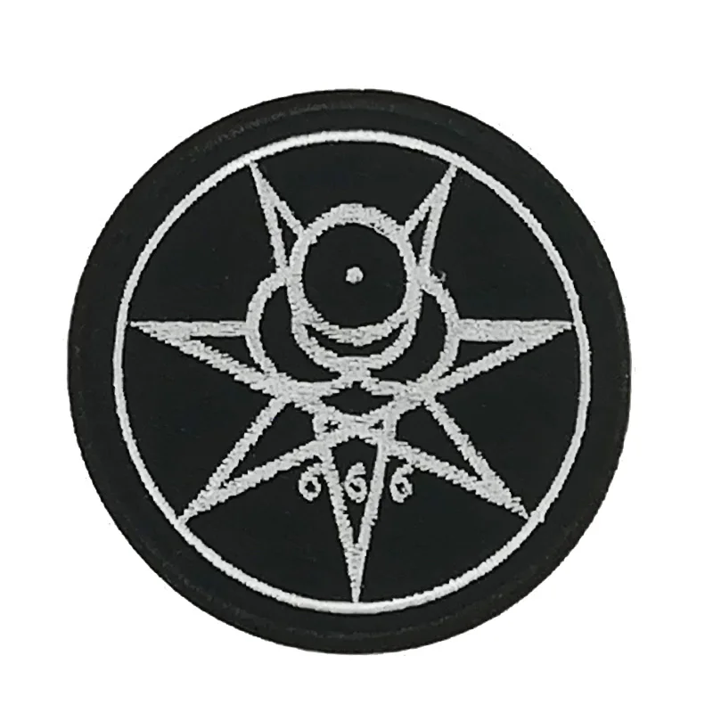 Mark of the beast 666 вышитая нашивка occultism thelema 777 сверхъестественная вышитая железная нашивка аппликации