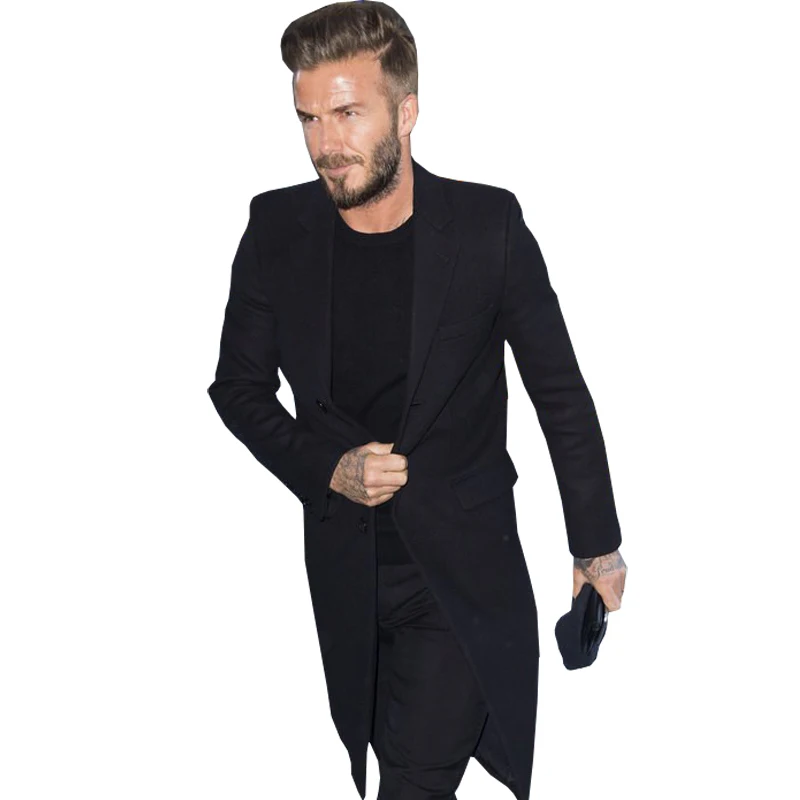 Мужское длинное шерстяное пальто Beckham тонкая ветровка на заказ|wool slim coat|male long coatwool