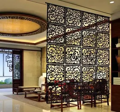 (6 шт. в партии) ресторан ретро полые резные деревянные декоративные шторы висит