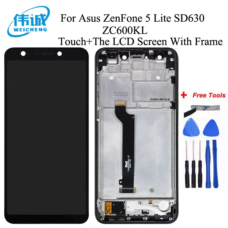 Для Asus ZenFone 5 Lite LCD 2018 ZC600KL ЖК дисплей сенсорный экран дигитайзер в сборе для S630 SDM630